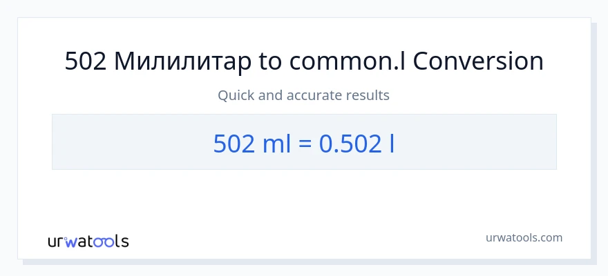 Конверзија од милилитри до Liters: 1}