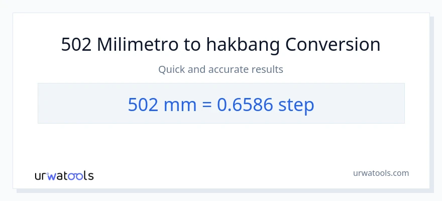 502 milimetro patungong mga hakbang na conversion