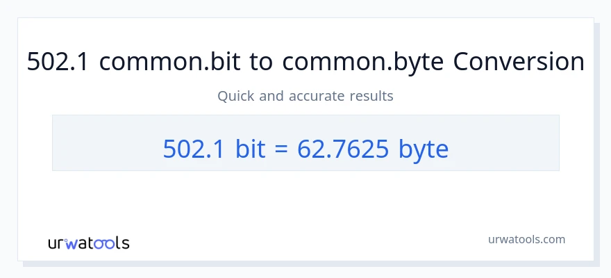 التحويل من 502.1 Bits إلى Bytes