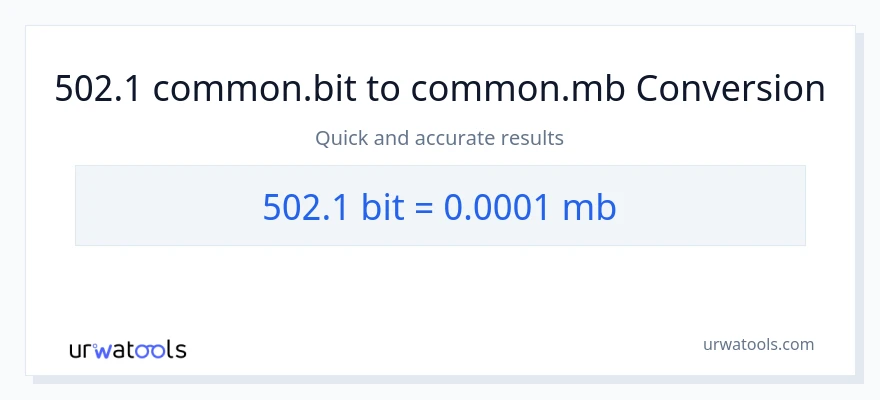 502.1 Bits இலிருந்து Megabytes வரை மாற்றம்