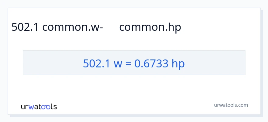 502.1 վատտ-ից ձիաուժ փոխակերպում