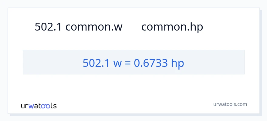 502.1 ワット から 馬力 への変換