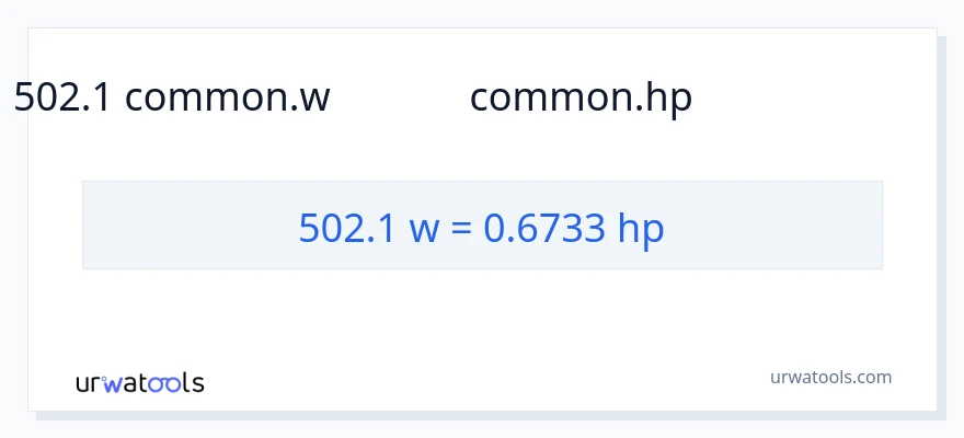 502.1 వాట్స్ నుండి అశ్వశక్తి కు మార్పిడి