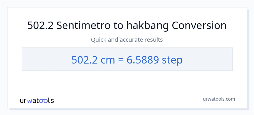 502.2 Mga Sentimetro patungong mga hakbang na conversion