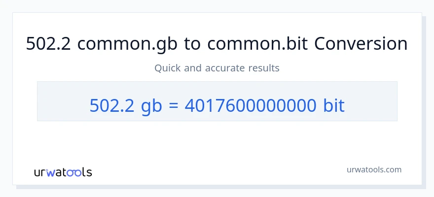 التحويل من 502.2 Gigabytes إلى Bits