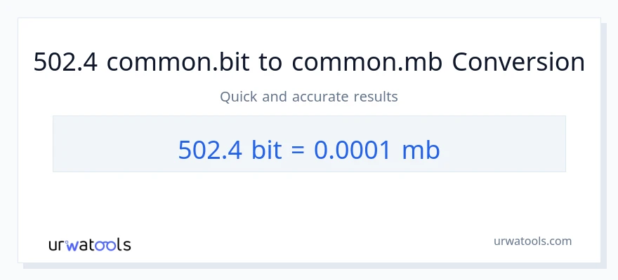 التحويل من 502.4 Bits إلى Megabytes
