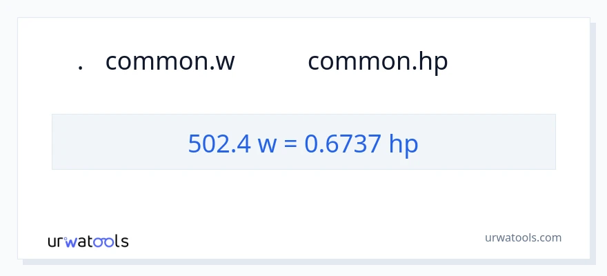 502.4 ওয়াট থেকে অশ্বশক্তি রূপান্তর