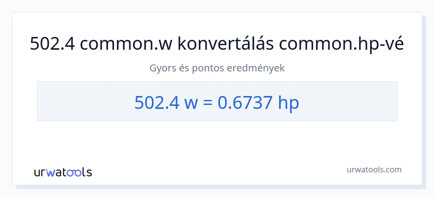 502.4 watt - lóerő konverzió