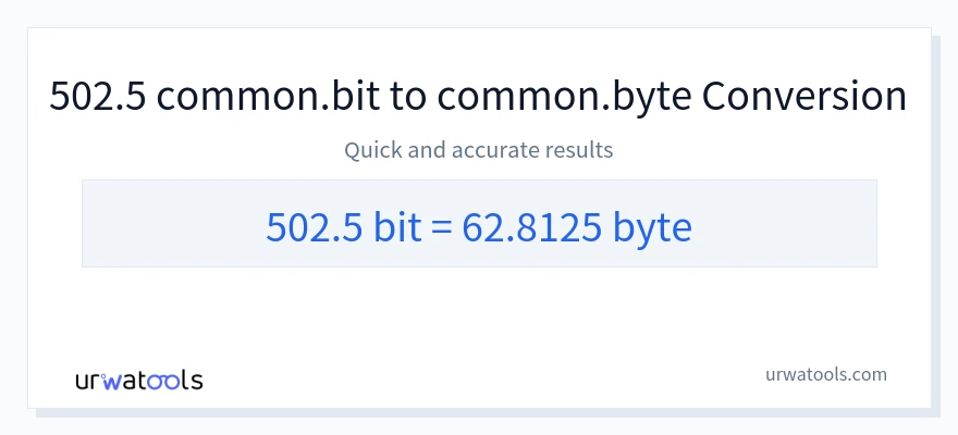 502.5 Bits에서 Bytes으로의 변환