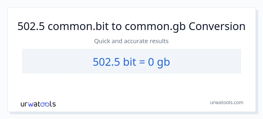 تبدیل 502.5 Bits به Gigabytes