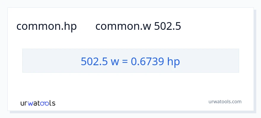 تبدیل 502.5 وات به اسب بخار