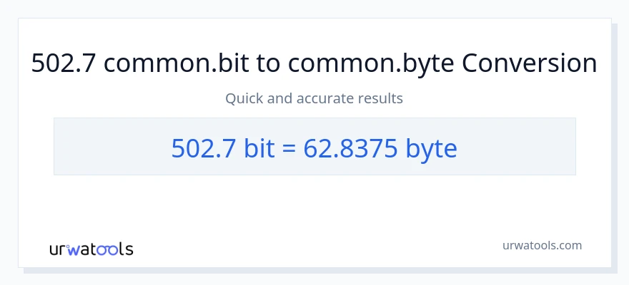 Μετατροπή 502.7 Bits σε Bytes