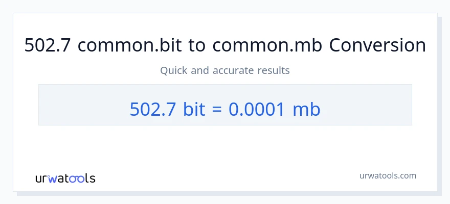 التحويل من 502.7 Bits إلى Megabytes