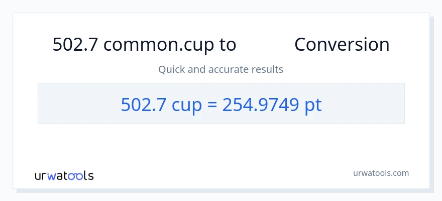 تبدیل 502.7 فنجان‌ها به Pints