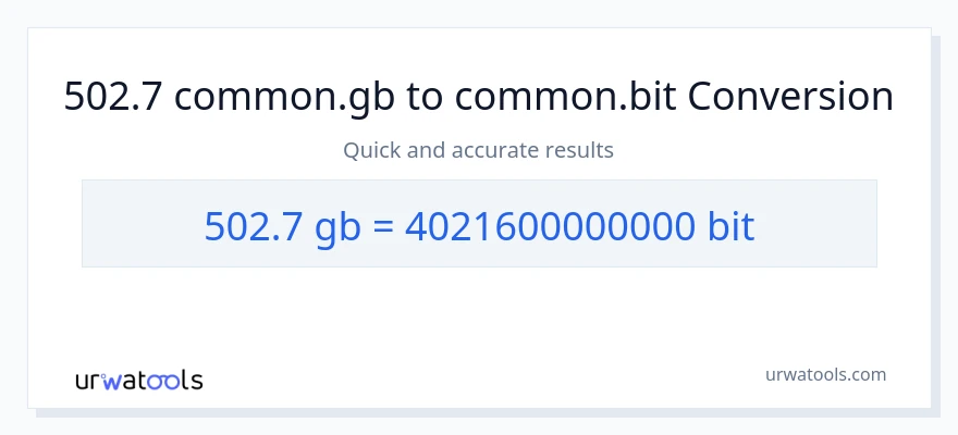 Konverze z Gigabytes na Bits: 502.7