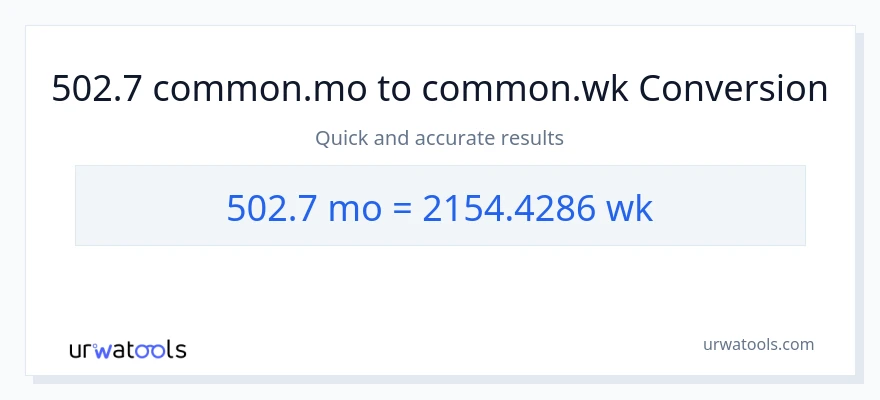 تبدیل 502.7 ماه‌ها به هفته‌ها