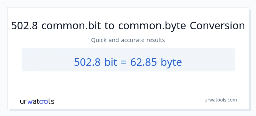 التحويل من 502.8 Bits إلى Bytes