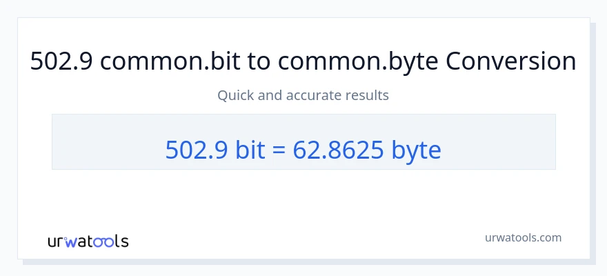 502.9 Bits ته Bytes بدلون