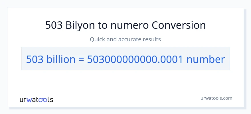 503 bilyon-bilyon patungong mga numero na conversion
