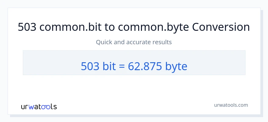 503 Bits ته Bytes بدلون