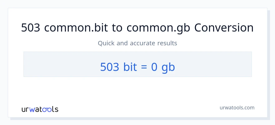 التحويل من 503 Bits إلى Gigabytes
