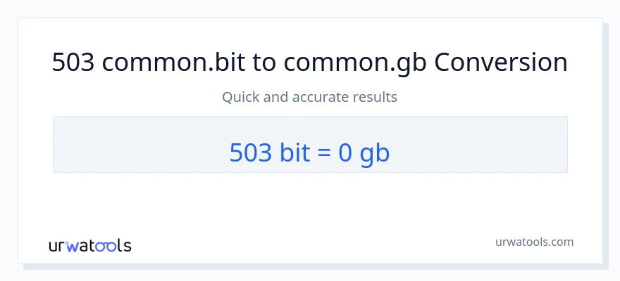 503 Bits ته Gigabytes بدلون