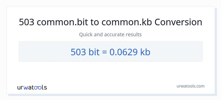 503 Bits to Kilobytes conversion