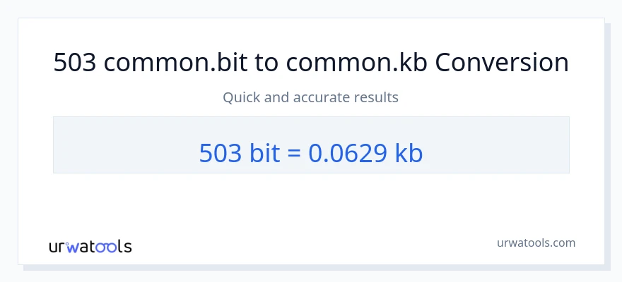 503 Bits ته Kilobytes بدلون