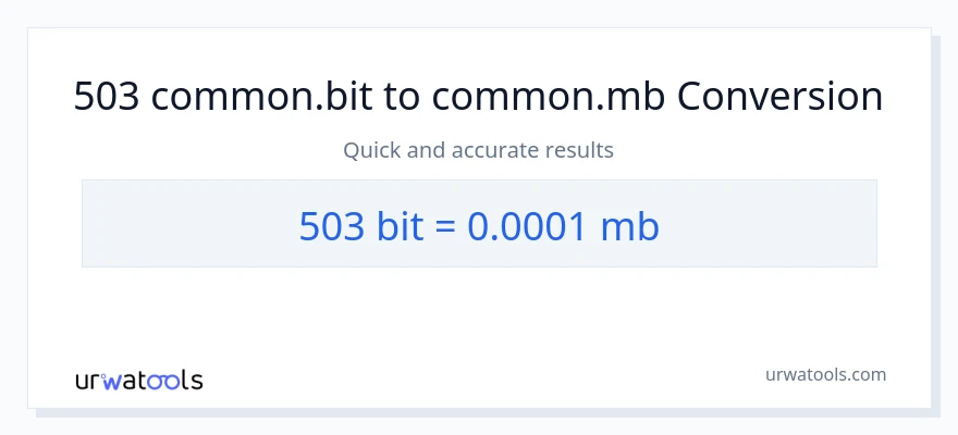 Conversió de 503 Bits a Megabytes