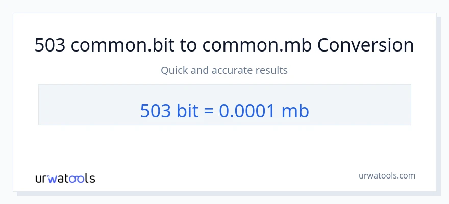 503 Bits ته Megabytes بدلون
