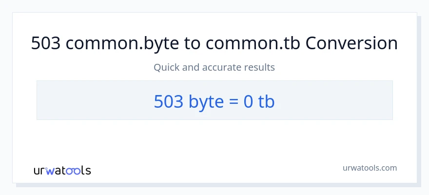 503 Bytes patungong Terabytes na conversion