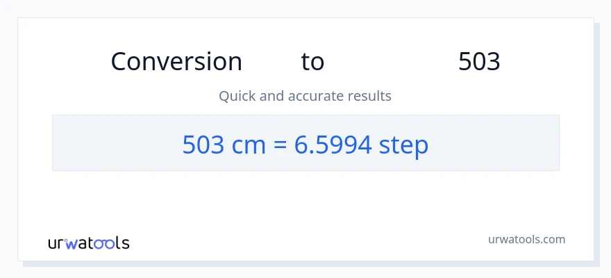 تبدیل 503 سانتی‌متر به مراحل