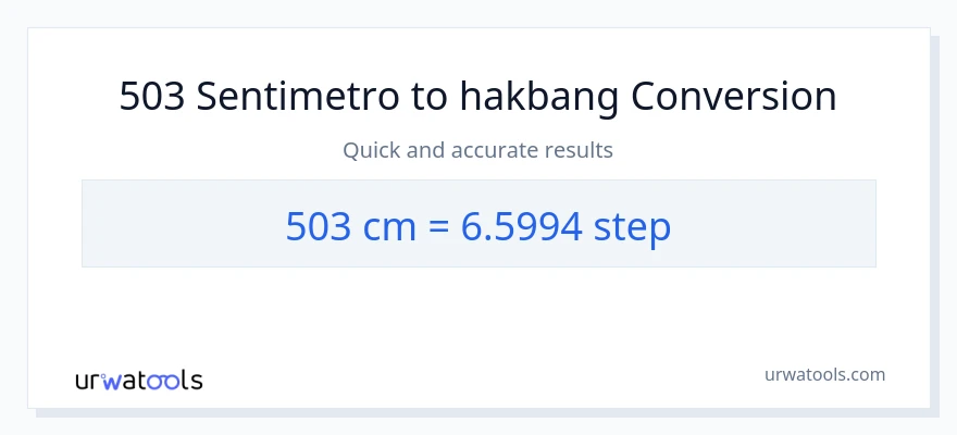 503 Mga Sentimetro patungong mga hakbang na conversion
