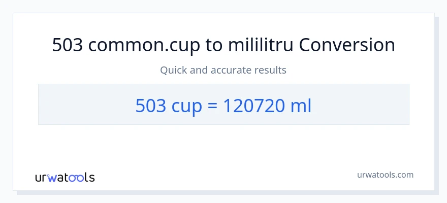Conversie 503 cupe la mililitri