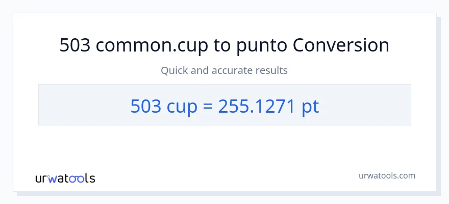 Conversione da 503 tazze a Pints