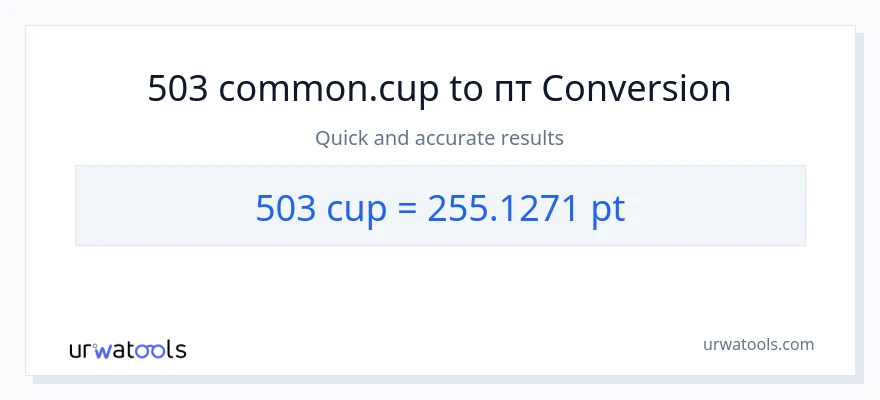 Конверсія з чашки у Pints: 503