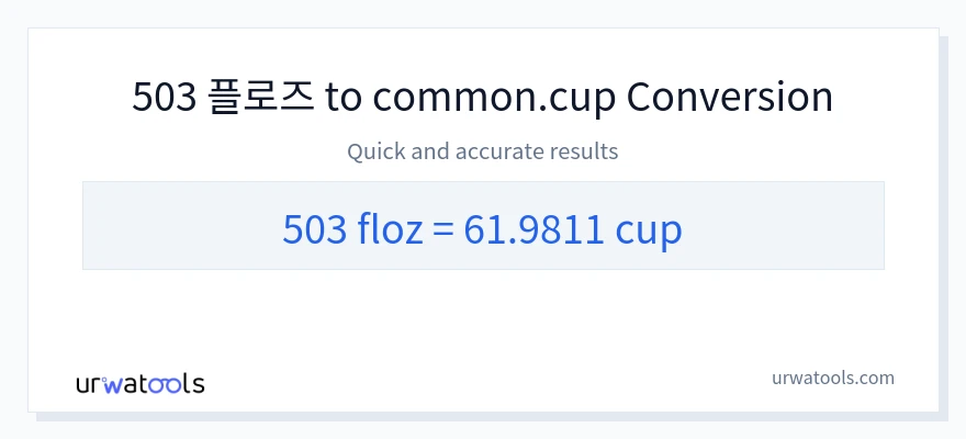 503 액량 온스에서 컵으로의 변환