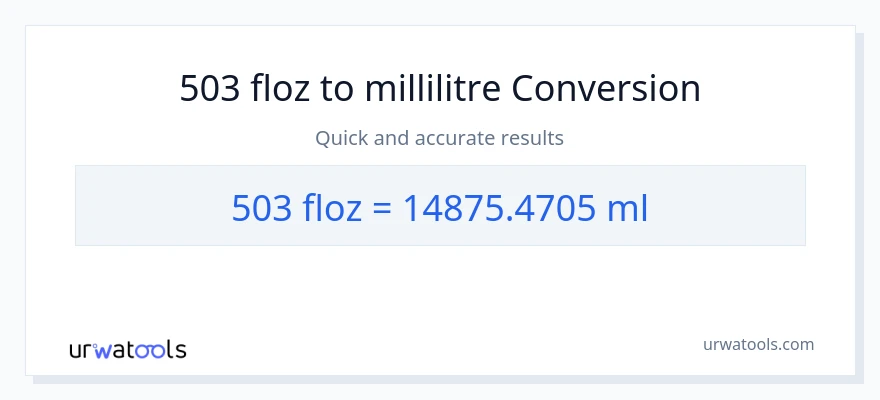 Conversion 503 onces liquides vers millilitres
