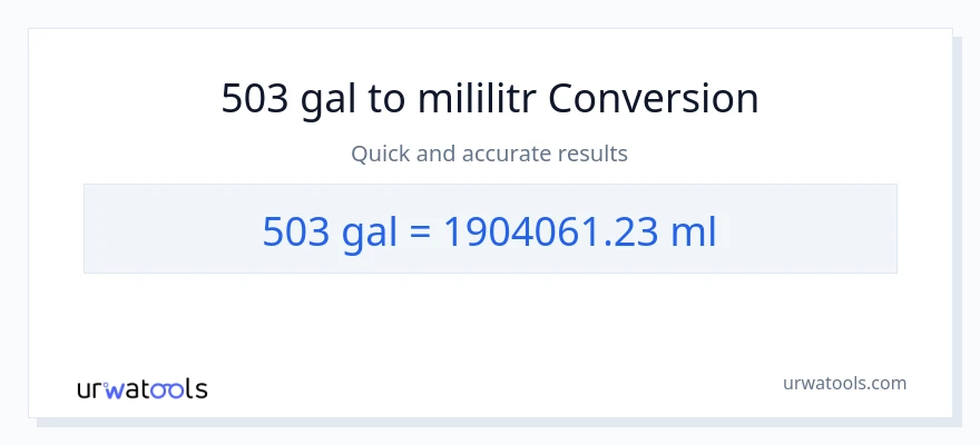 Konwersja 503 Galony do mililitry