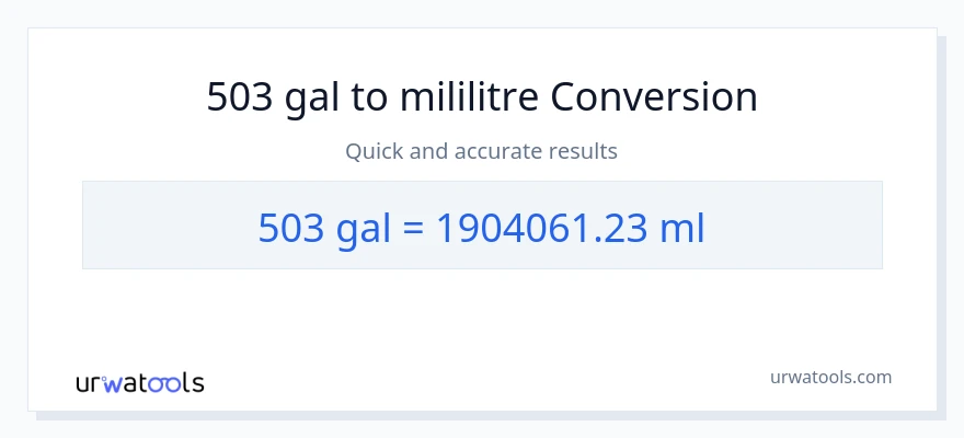 503 Galon'den mililitre'e dönüşüm