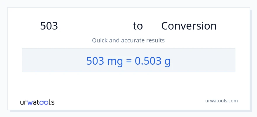 503 മില്ലിഗ്രാം ൽ നിന്ന് ഗ്രാം ലേക്ക് പരിവർത്തനം
