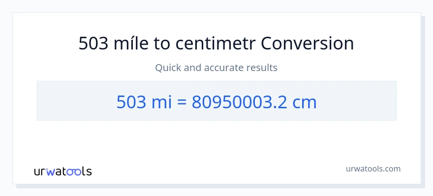 Konverze z míle na Centimetry: 503