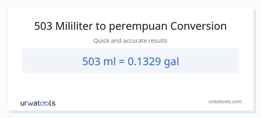 Penukaran 503 mililiter kepada Galon