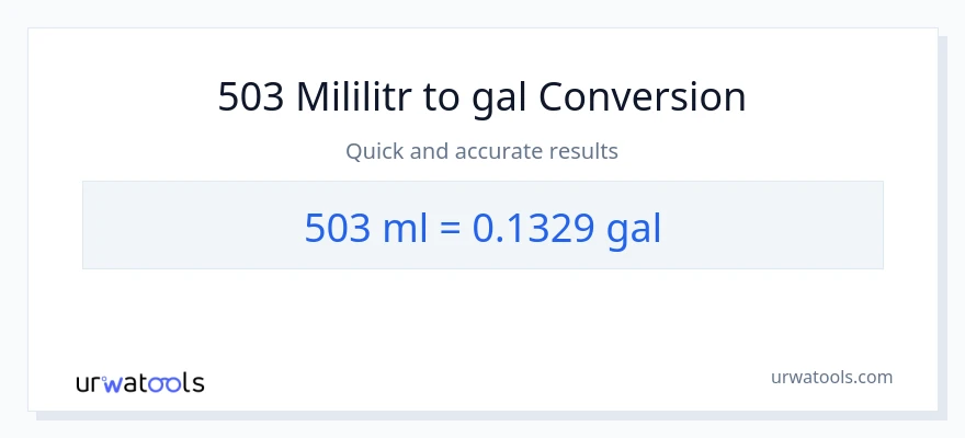 Konwersja 503 mililitry do Galony
