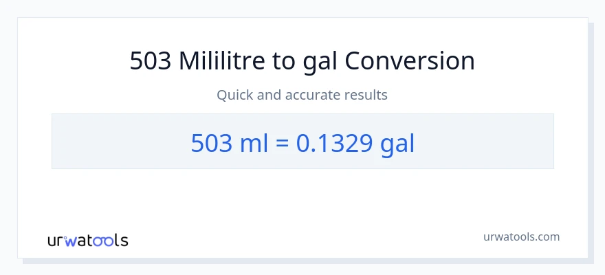 503 mililitre'den Galon'e dönüşüm