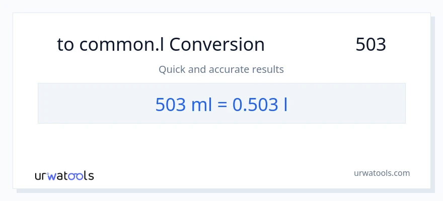 503 ملی لیٹر سے Liters کی تبدیلی