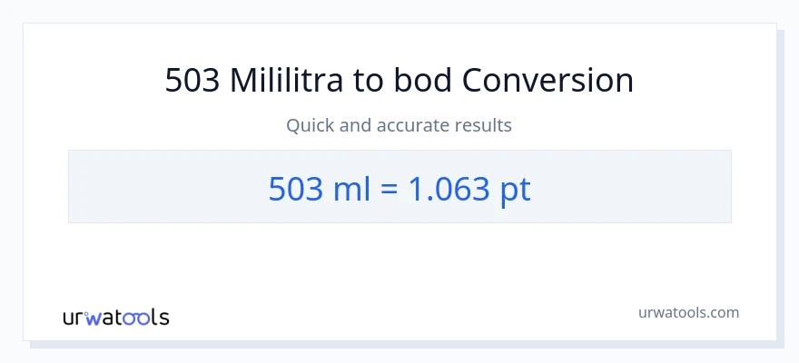 Konverzija od mililitara do Pints: 503