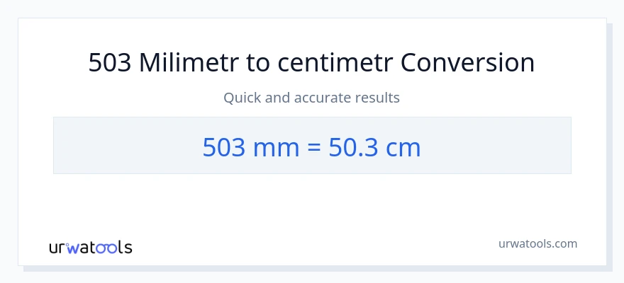 Konverze z milimetry na Centimetry: 503