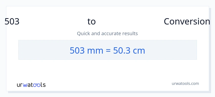 503 മില്ലിമീറ്റർ ൽ നിന്ന് സെന്റീമീറ്ററുകൾ ലേക്ക് പരിവർത്തനം