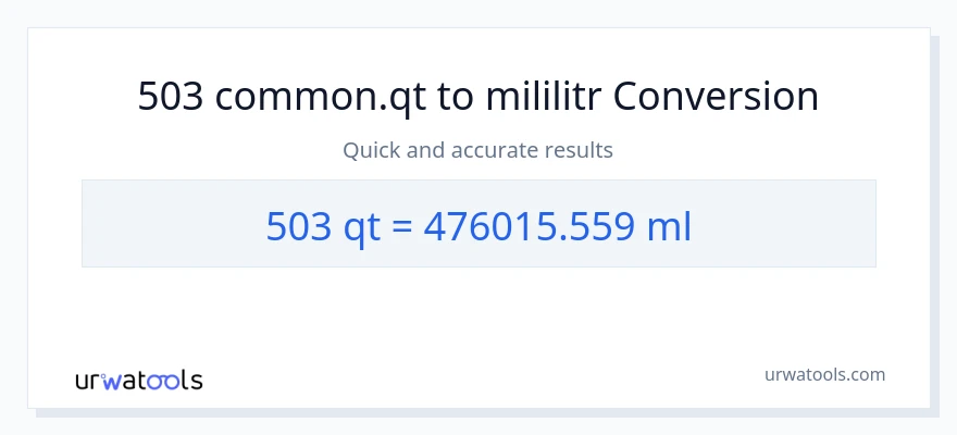 Konverze z Quarts na mililitrů: 503